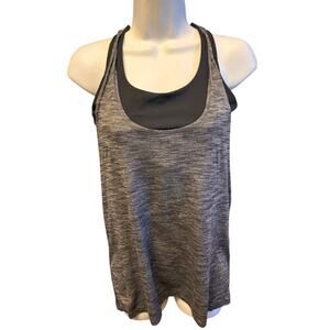 Lululemon  Heather Gray Strappy Open Back Built-In Bra Tank Top